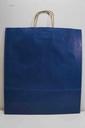 Bolsa de papel Kraft azul oscuro con asa rizada, 45X15X49 cm, 25 unidades