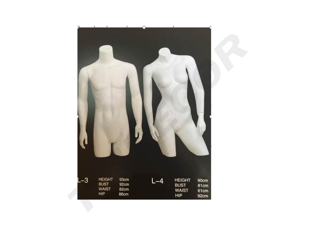Busto de mujer Sin Cabeza Y Brazos de Color Carne