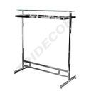 Perchero Doble Cromado Con Cristal Superior 120x50x120 cm Tridecor