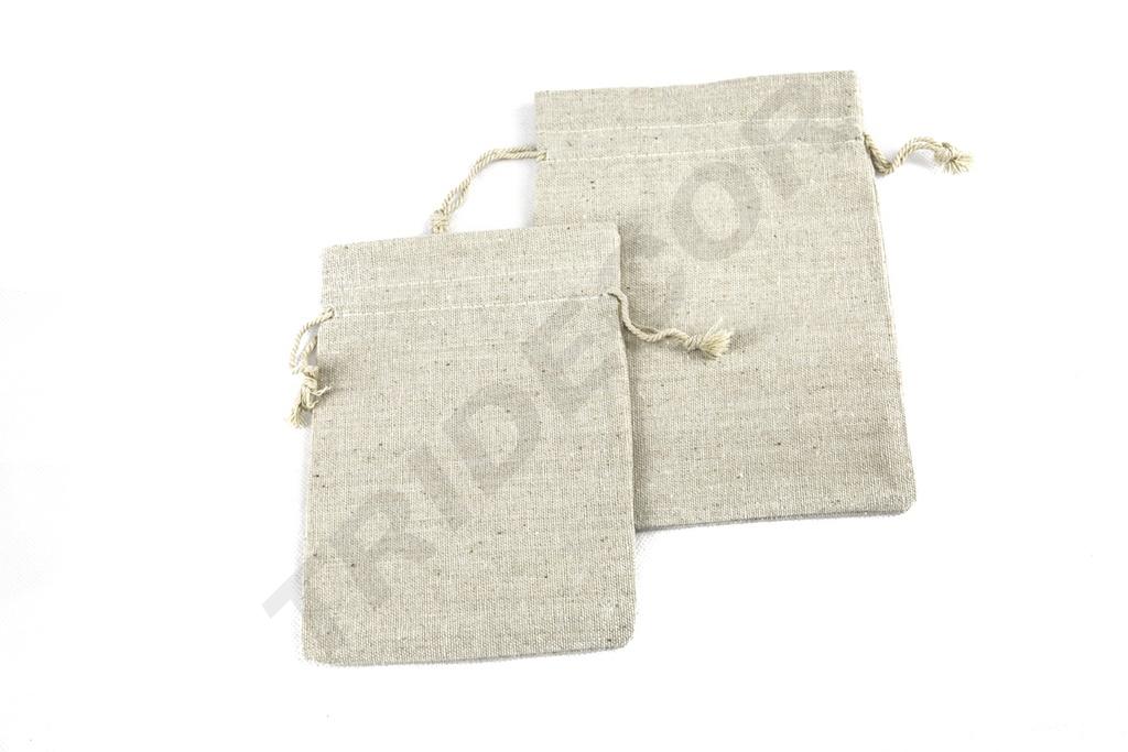 BOLSA DE TELA DE LINO BEIGE 19X14 CM 20 PIEZAS