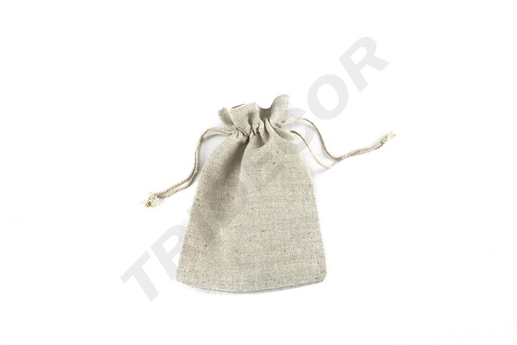 BOLSA DE TELA DE LINO BEIGE 19X14 CM 20 PIEZAS