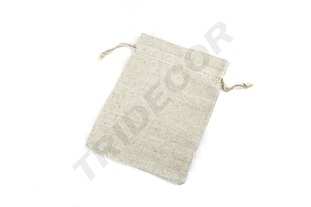 BOLSA DE TELA DE LINO BEIGE 19X14 CM 20 PIEZAS