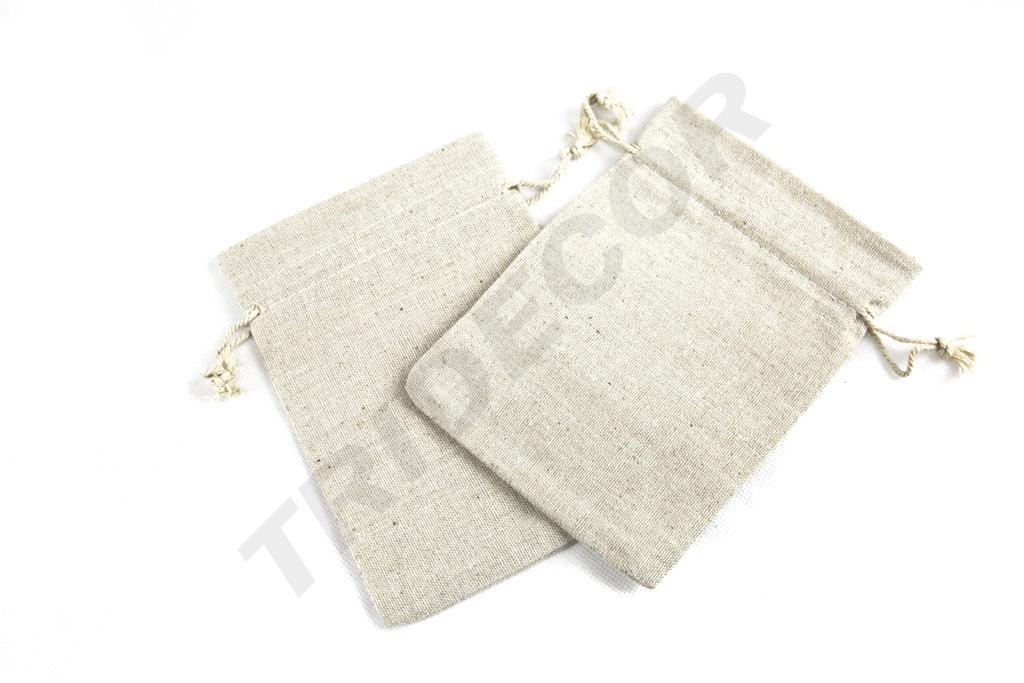 Bolsa de Tela de Lino Beige 16X12 CM 20 Unidades