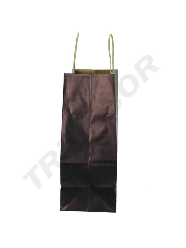 Bolsa de papel kraft azul oscuro con asa rizada 30X24X11 cm 25 unidades