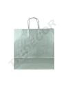 Bolsa de papel celulosa con asa torcida, color plata, 32X13X41 CM, 25 unidades