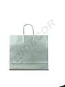 Bolsa de papel celulosa con asa torcida, color plata, 32X13X41 CM, 25 unidades