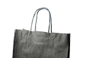Bolsa de papel con asa arrugada negra, celulosa, 27x12x37 cm, 25 piezas