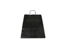 Bolsa de papel con asa arrugada negra, celulosa, 27x12x37 cm, 25 piezas