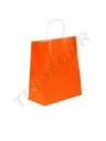 Bolsa de papel de celulosa con asa rizada naranja 22X29X10 CM - 25 unidades