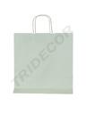 Bolsa de Papel de Celulosa Blanca con Asa Arrugada 32X13X41cm 25 unidades