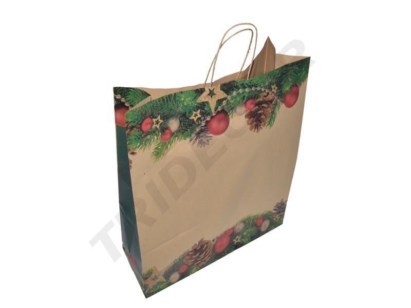 Bolsa de Papel Kraft 45X15X49cm Navidad 25/Pq