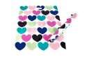Bolsa de plástico con estampado de corazón 50x60