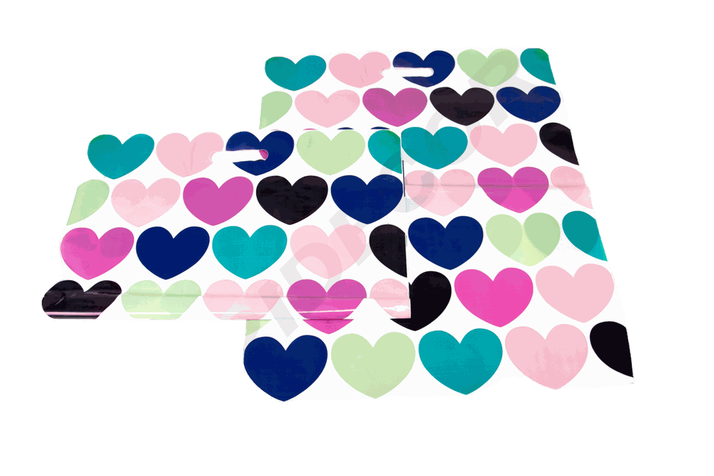 Bolsa de plástico con estampado de corazón 50x60