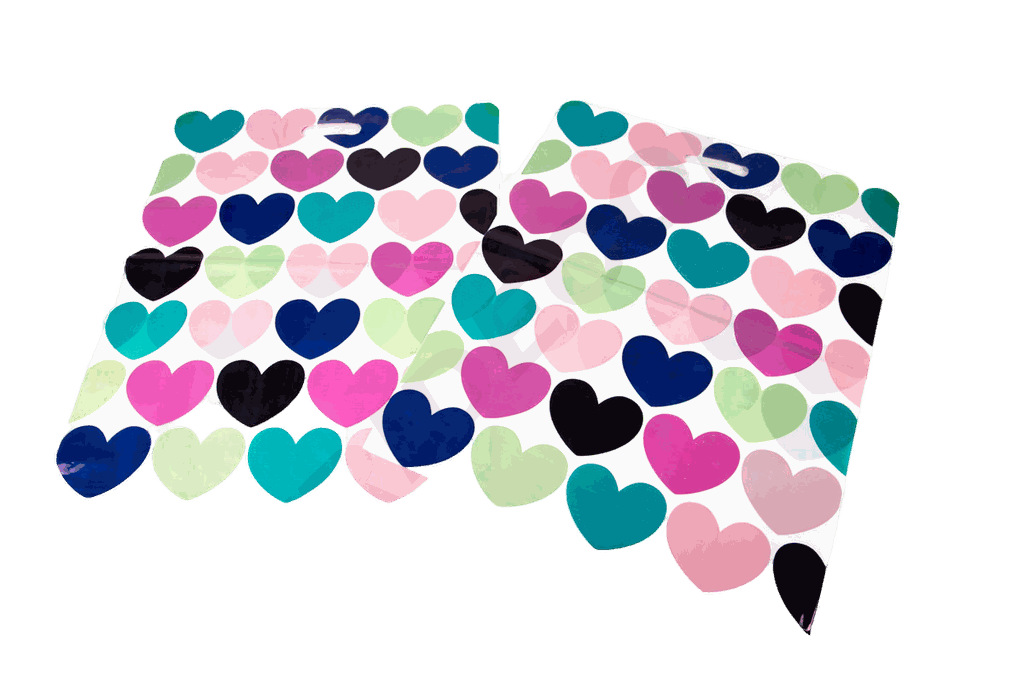 Bolsa de plástico con estampado de corazón 50x60