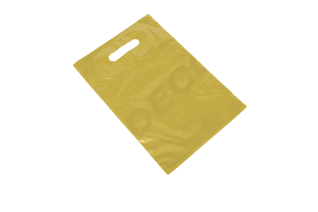 Bolsa Tote dorada con asa troquelada 25X35 cm 100 unidades