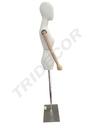 Busto de Tela con cabeza Base Dorado brazos madera clara cuerpo articulado