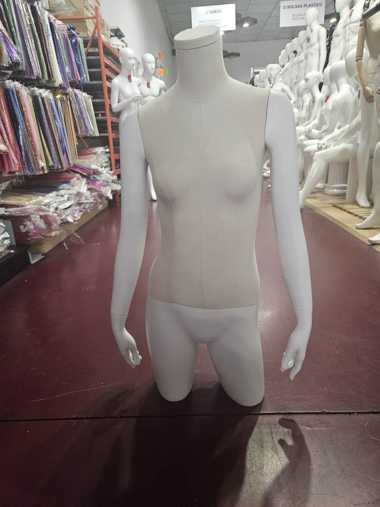 Busto de mujer En Lino Y Fibra de Vidrio Blanco mate