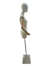 Busto mujer Lino Base Cuadrado Plata Brazo madera