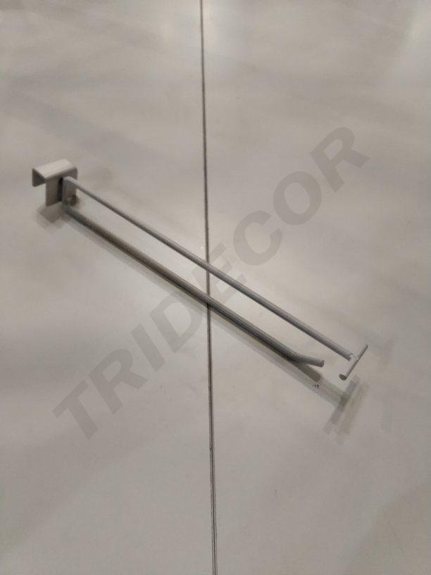 Ganchos Blanco Doble Con Portaprecio para El Tubo Rectangular 40cm 6mm
