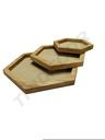 Bandeja Hexagonal Madera y Lino Juego de 3 S/M/L 