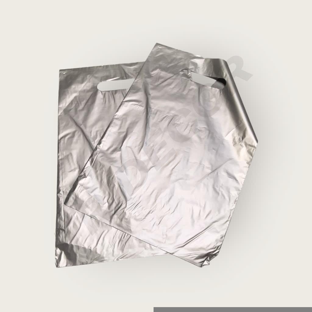 Bolsa Plastica con Textura Plateada 25x35cm (010123)