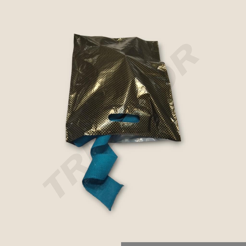 Bolsas de Plástico Asa Troquelada 50x60cm Punto Oro 100/Pq
