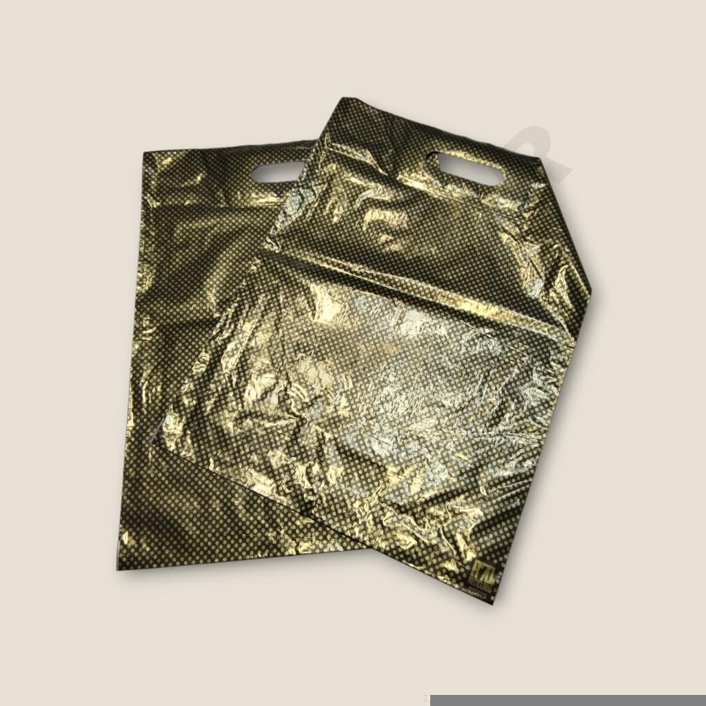 Bolsas de Plástico Asa Troquelada 50x60cm Punto Oro 100/Pq