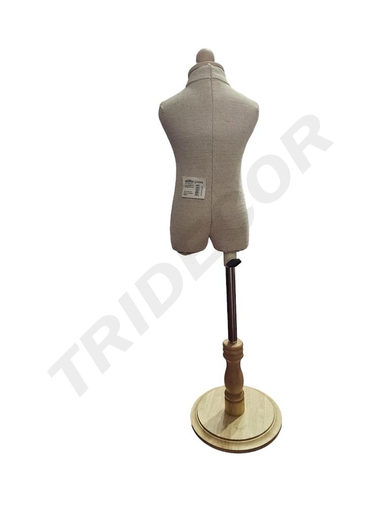 Busto Infantil con Base Redonda de Madera Clara 6 Meses