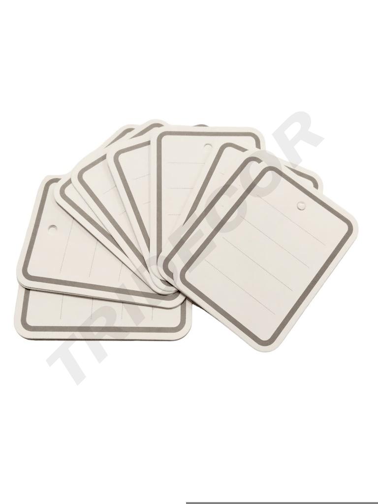 Etiquetas Blanco con Borde Gris para Precio 500 Pcs 4.8X6.6