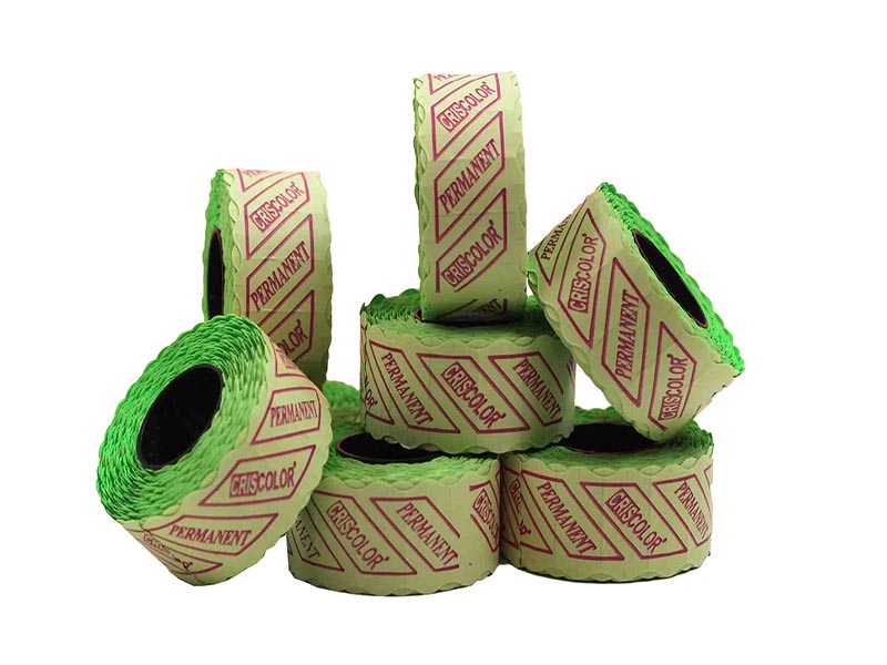 Rollo de Etiquetas Verde 26X12mm 8 Rollos/Paquete