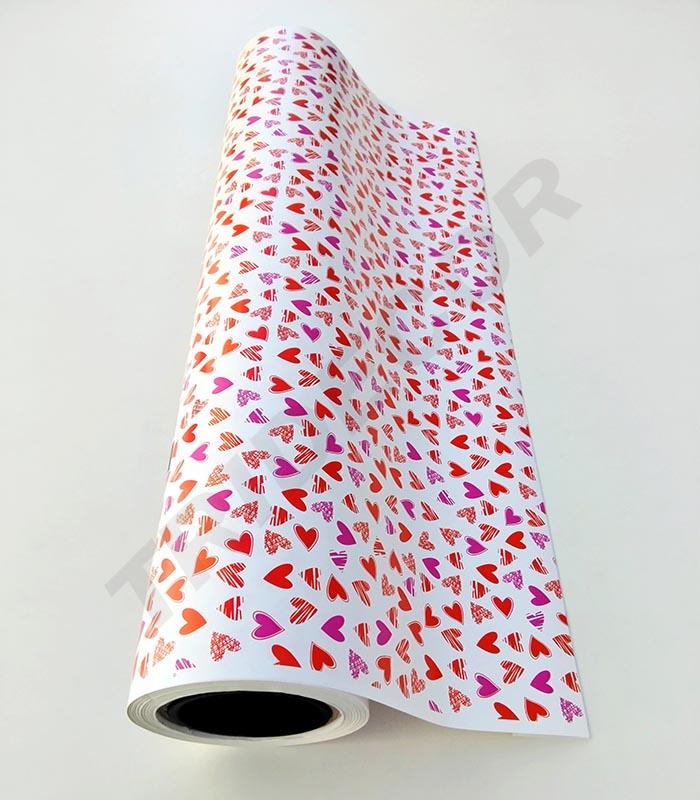 Papel de regalo con diseño de corazón 62 cm