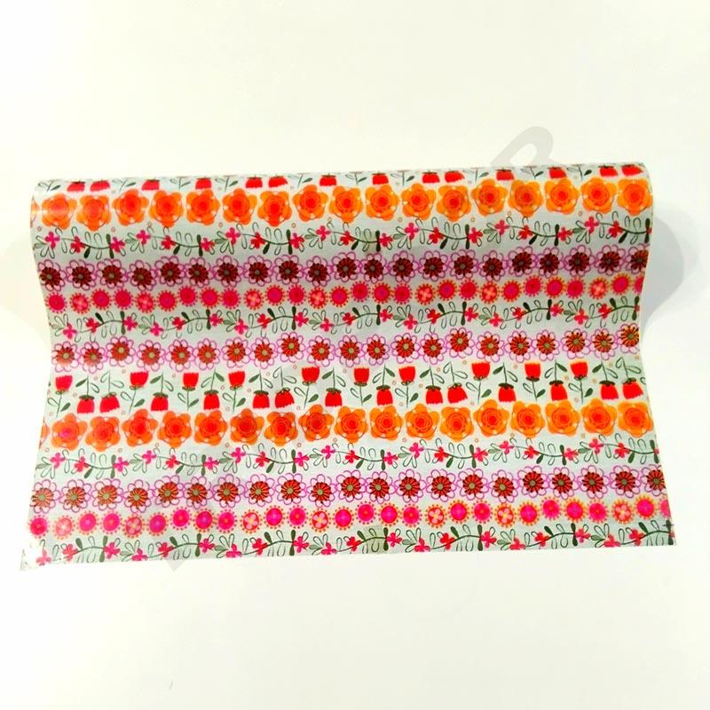 Papel de regalo con estampado floral 62 cm