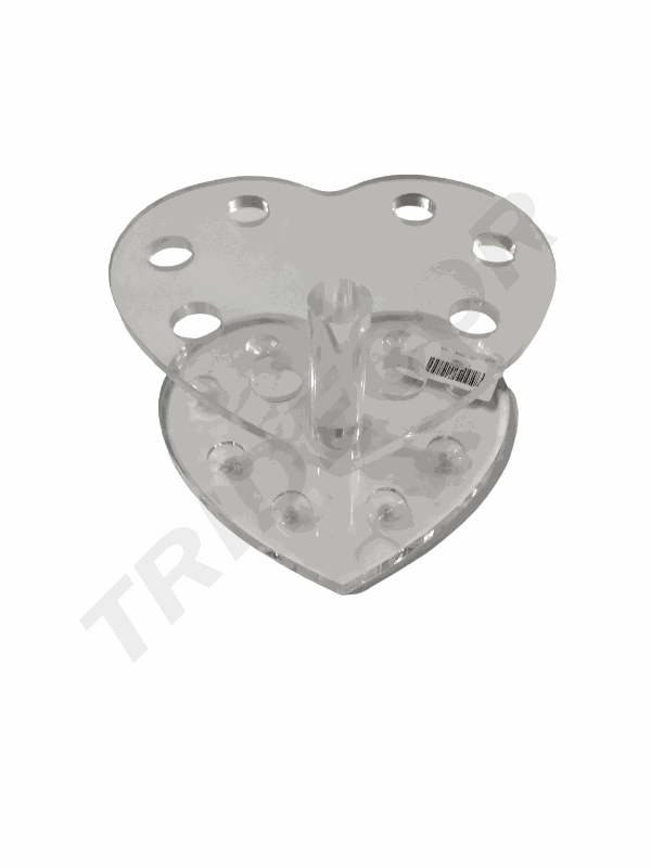 Expositor Acrilico Para Pluma De Maquillaje Forma De Corazón