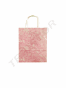 Bolsa Papel Roja Con Hojas Doradas 25 Unidades