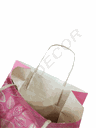 Bolsa Papel Roja Con Hojas Doradas 25 Unidades