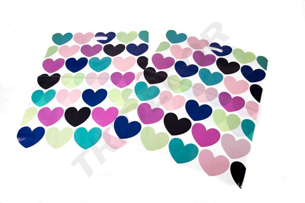 Bolsas de plástico 40x50 cm estampado corazones 100 unidades