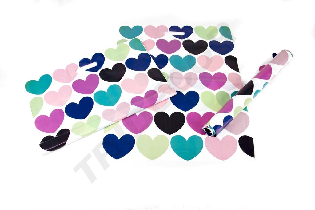 Bolsas de plástico 40x50 cm estampado corazones 100 unidades