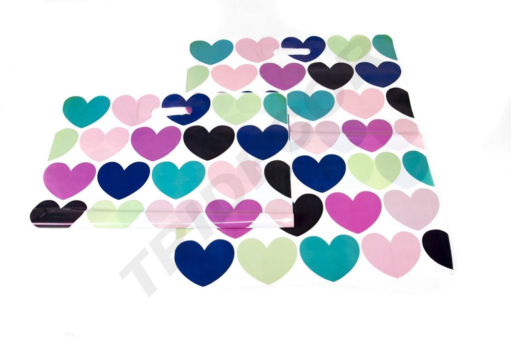 Bolsas de plástico 40x50 cm estampado corazones 100 unidades