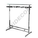 Perchero Doble Cromado Con Cristal Superior 120x50x120 cm Tridecor