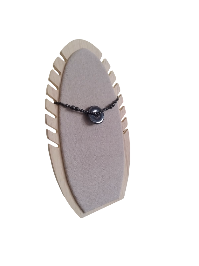 Expositor Para Collar Madera Y Lino