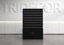 0273000-Expositor-góndola-de-doble-cara-con-mueble-negro-tridecor