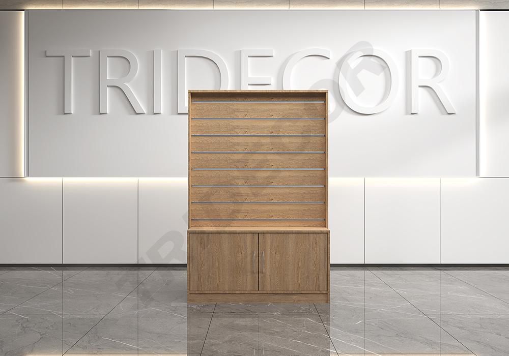 0273000-Expositor-gondola-con-mueble-OAK-k076-tridecor