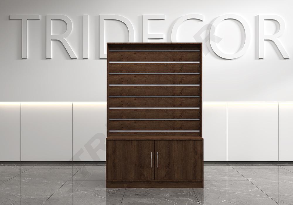 0273000-Expositor-gondola-con-mueble-roble-brone-k090-tridecor