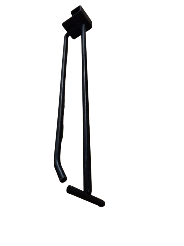  Doble Gancho Con Portaprecio Negro para Tubo 25cm 6mm