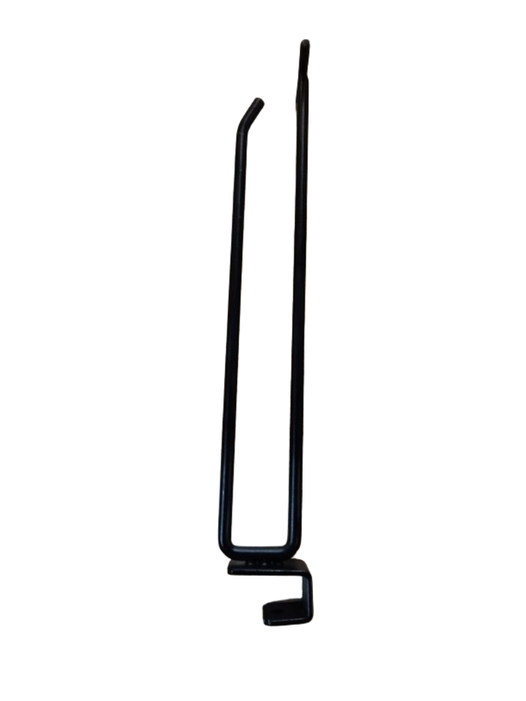  Doble Gancho Con Portaprecio Negro para Tubo 25cm 6mm