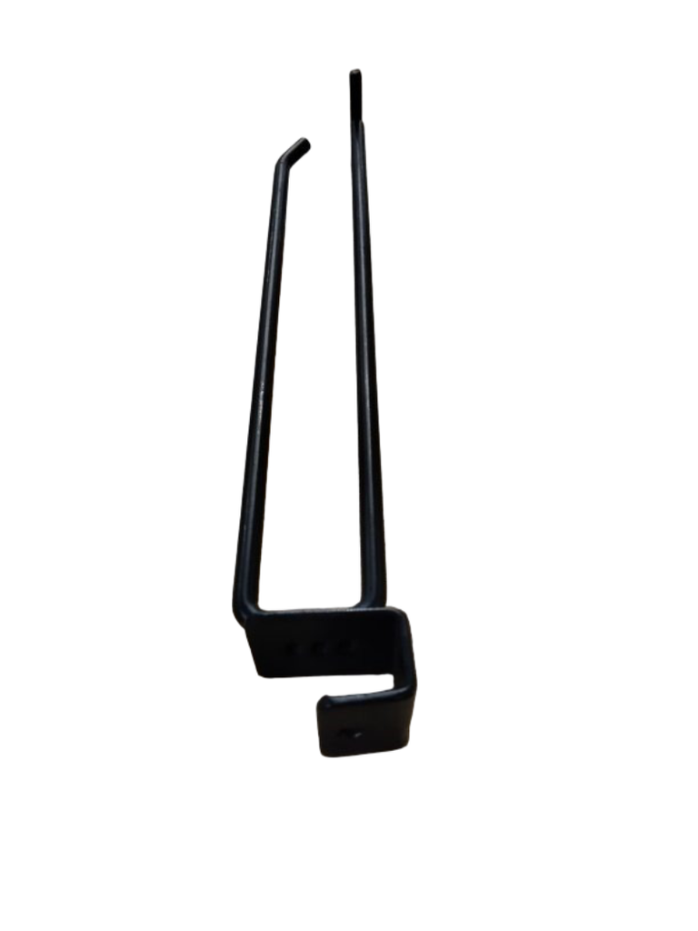  Doble Gancho Con Portaprecio Negro para Tubo 25cm 6mm