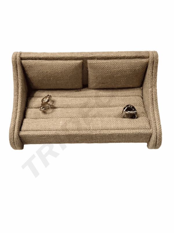 Double Ring Display Stand C/Sofa Shape-Yellow Linen