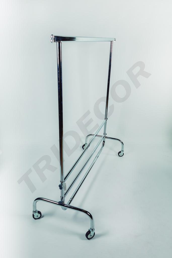Porte-manteau pliable avec roulettes 150x50x160 cm chrome