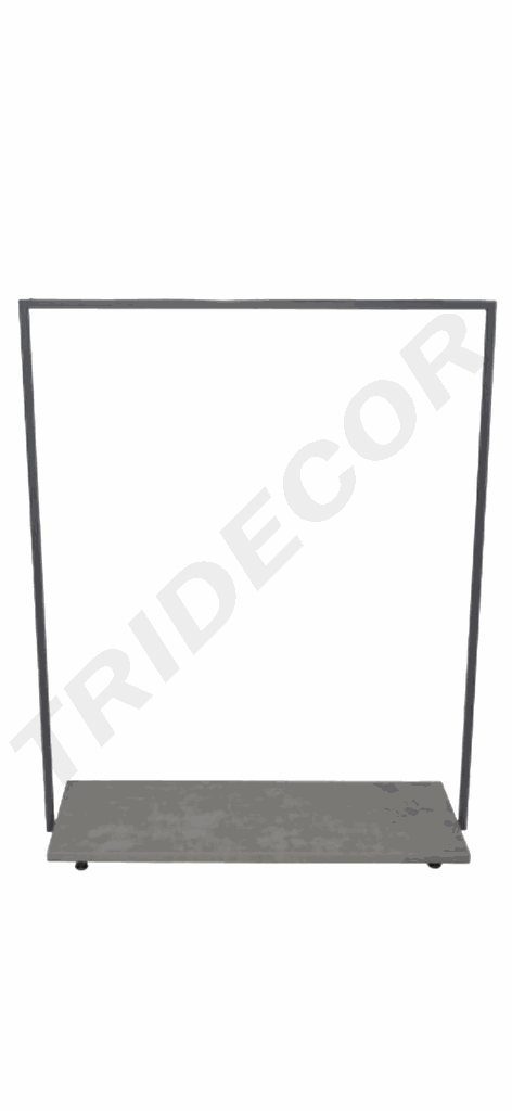 Cabide Cinza Escuro com Base de Barra Simpre 40X110X140cm