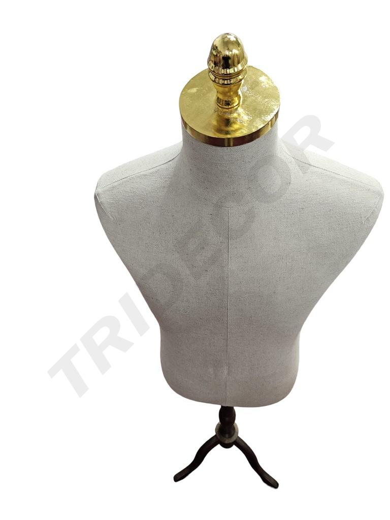 Busto De Hombre En Tela de Lino Copa Dorada